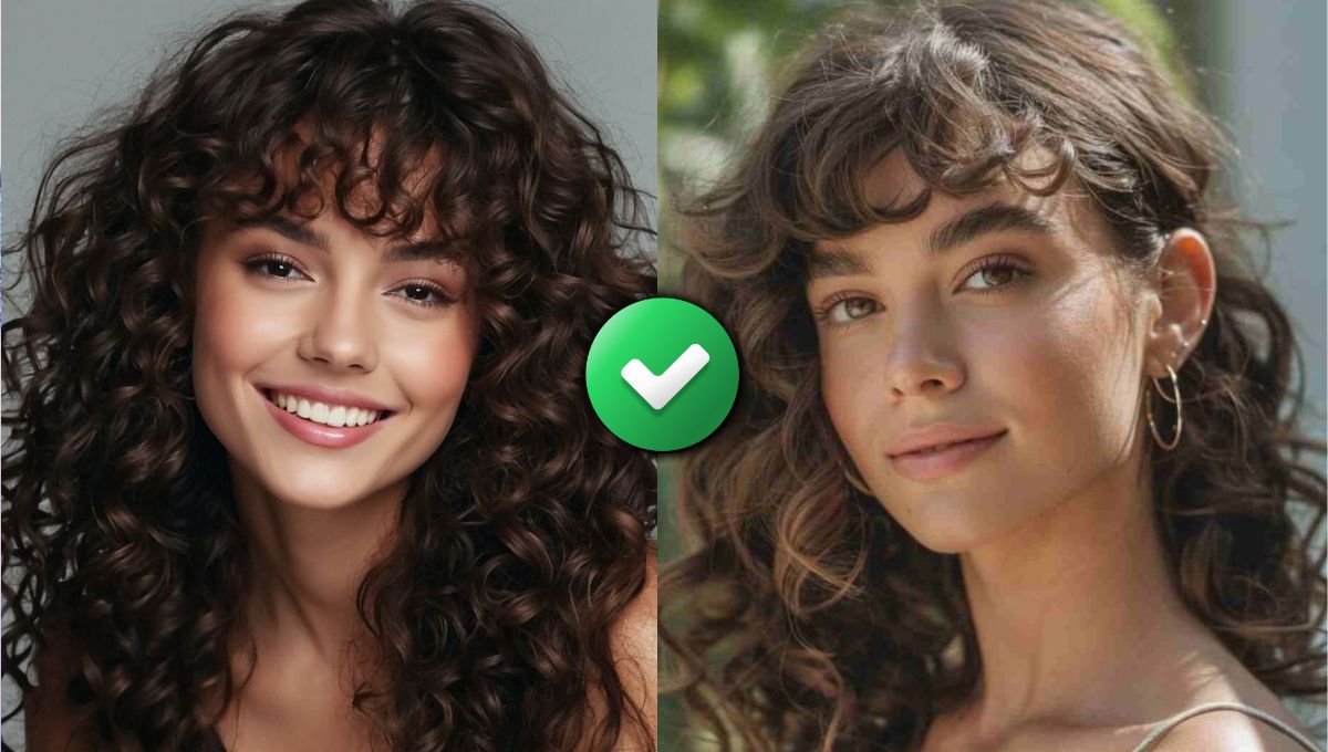 La manera correcta de llevar flequillo con pelo rizado según tu tipo de ...