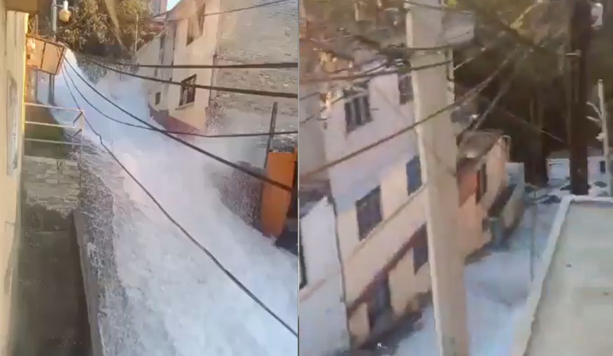 Fuga de agua sorprende a vecinos en CDMX: agua entra a viviendas y vehículos estacionados