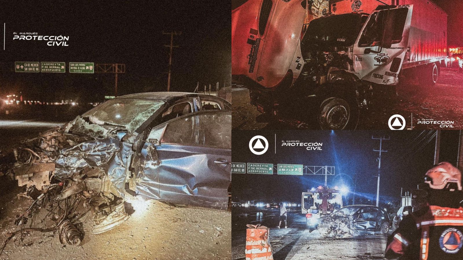 Accidente en la carretera 57 Auto choca contra camión se da a la fuga