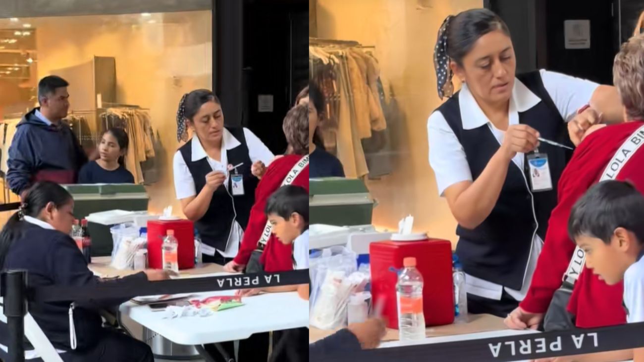 La reacción de una extranjera a un centro de vacunación en plaza comercial que se hizo viral