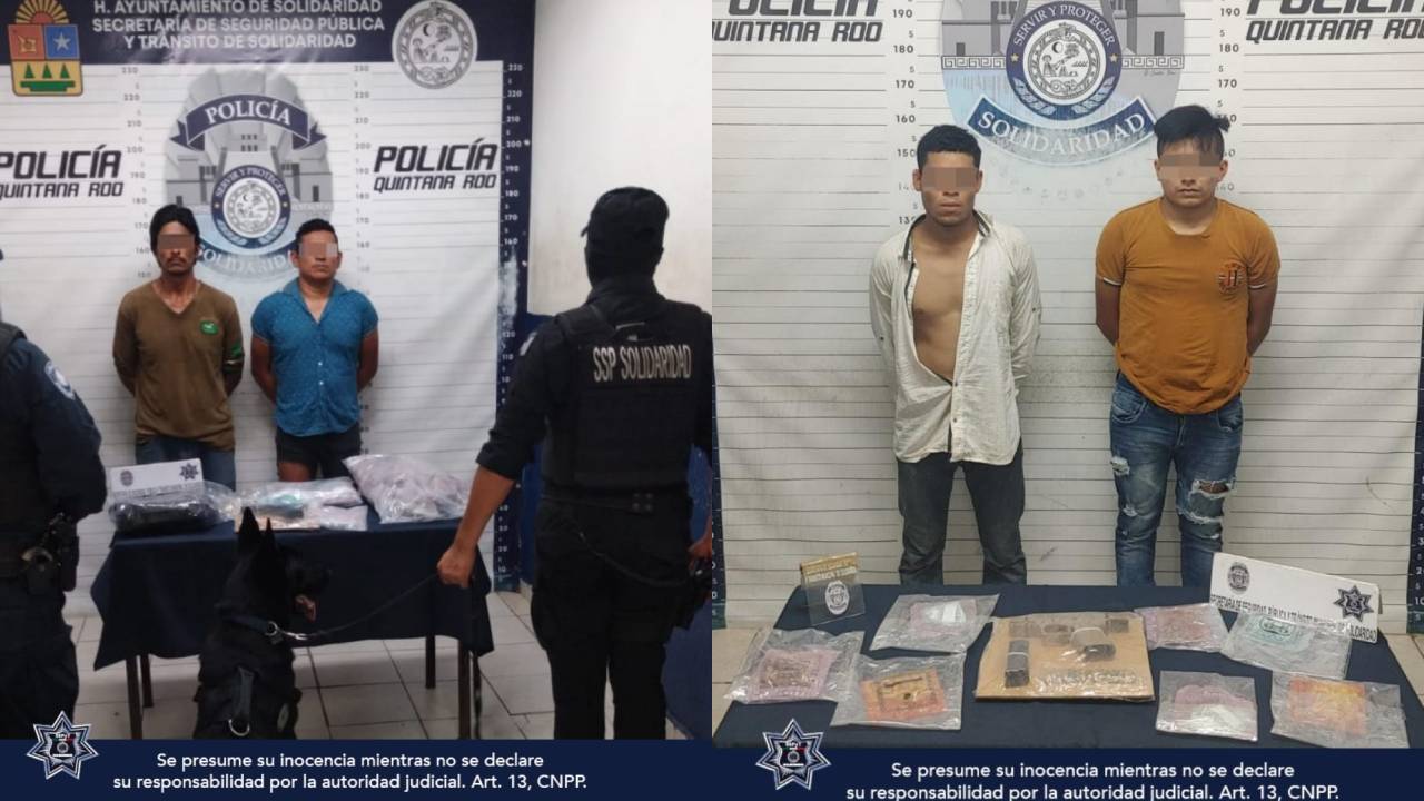 Detienen a cuatro hombres con armas y drogas en Solidaridad