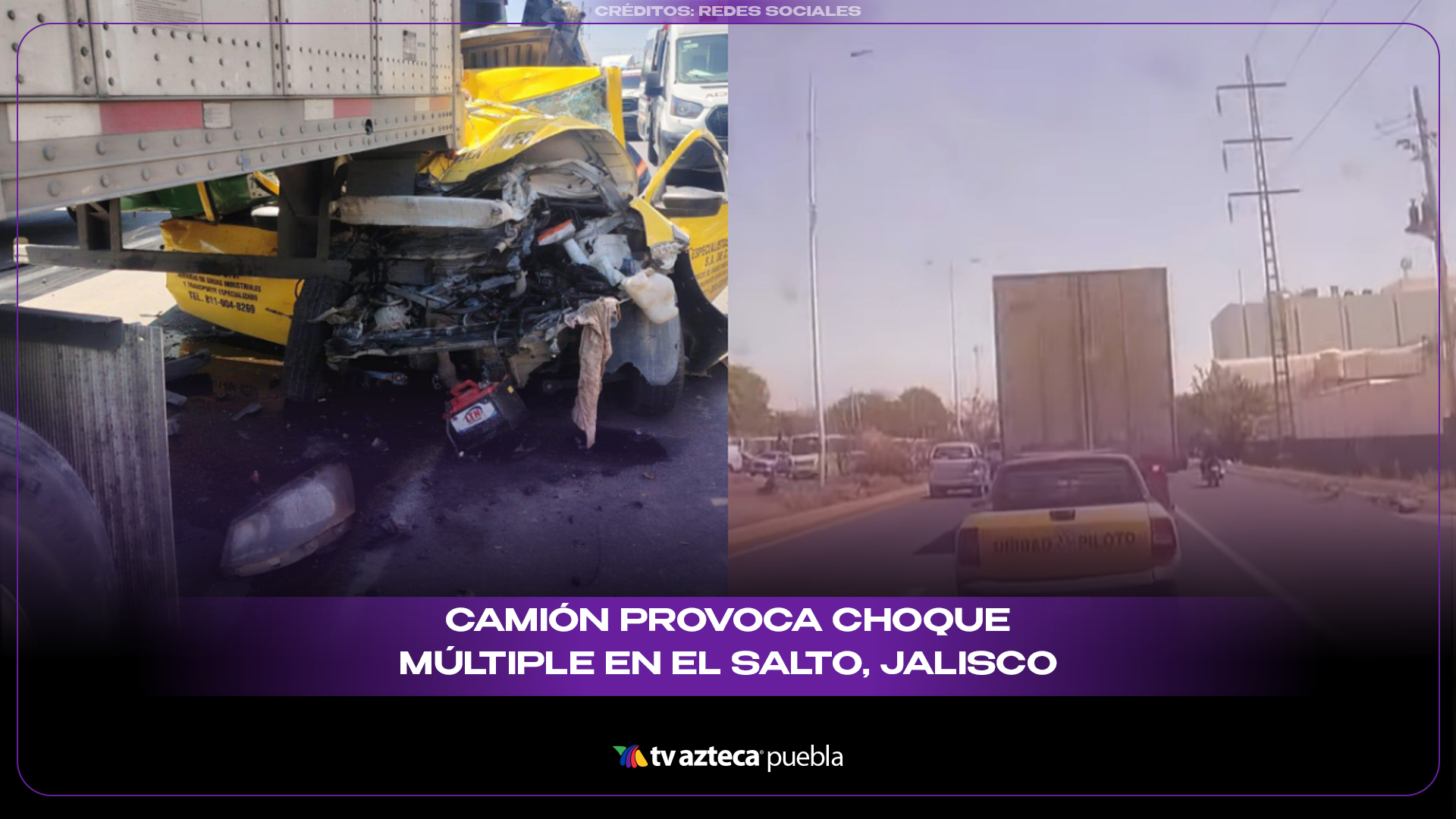 Camión provoca choque múltiple en El Salto, Jalisco; Camioneta queda prensada y hay víctimas
