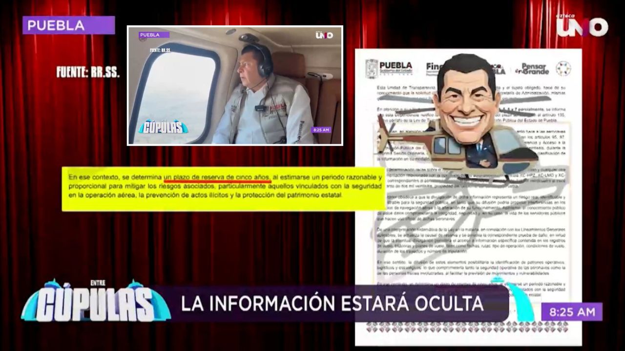 ¿Qué ocultan? Gobierno de Alejandro Armenta reserva por 5 años información sobre vuelos en helicóptero
