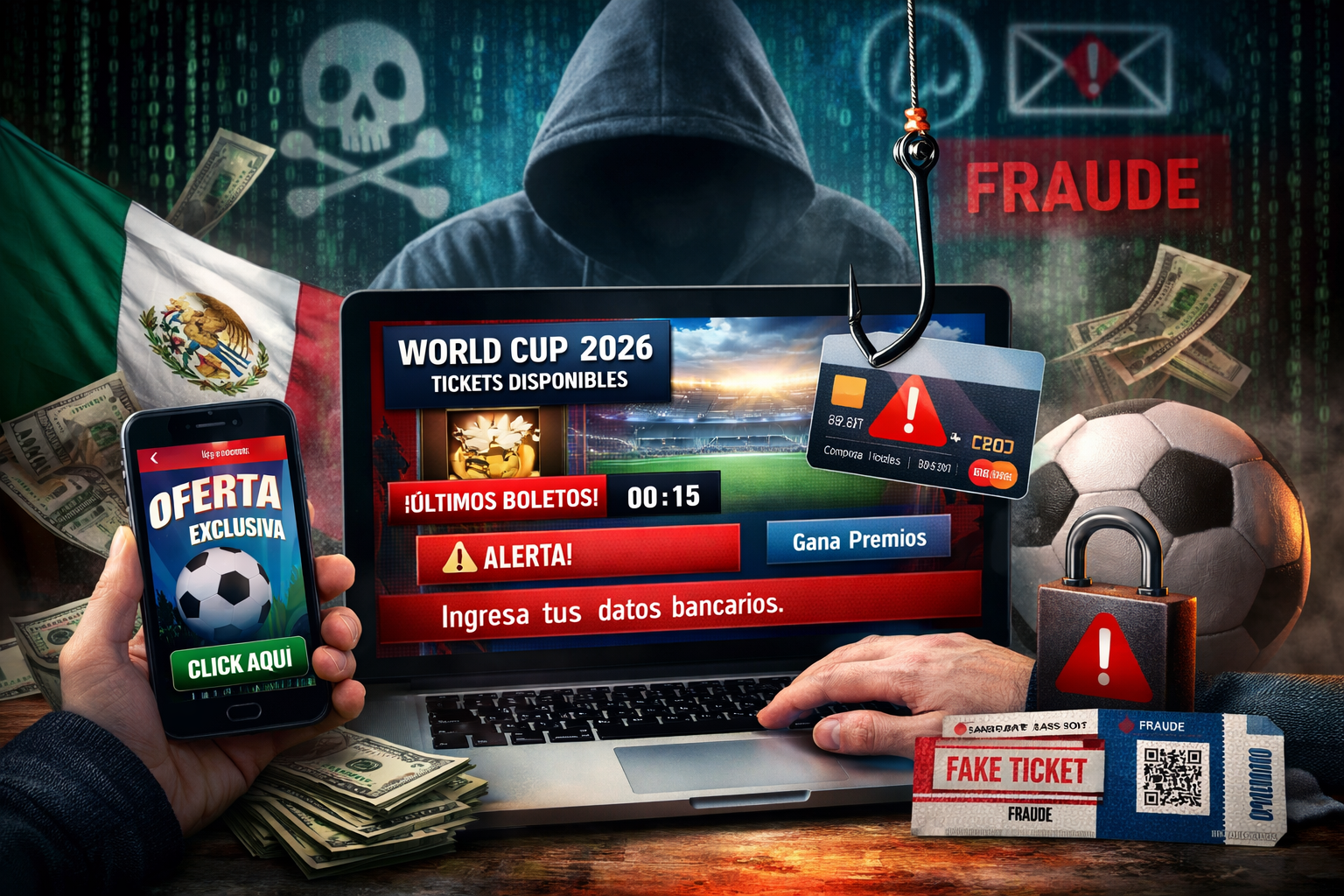 Más de 4,000 trampas digitales: Así operan los sitios falsos del Mundial 2026 para robarte