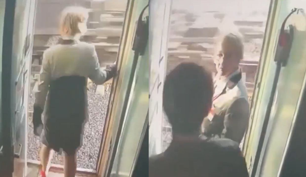 VIDEO: Pasajero empuja a mujer a las vías del tren; no lo dejó fumar dentro del vagón