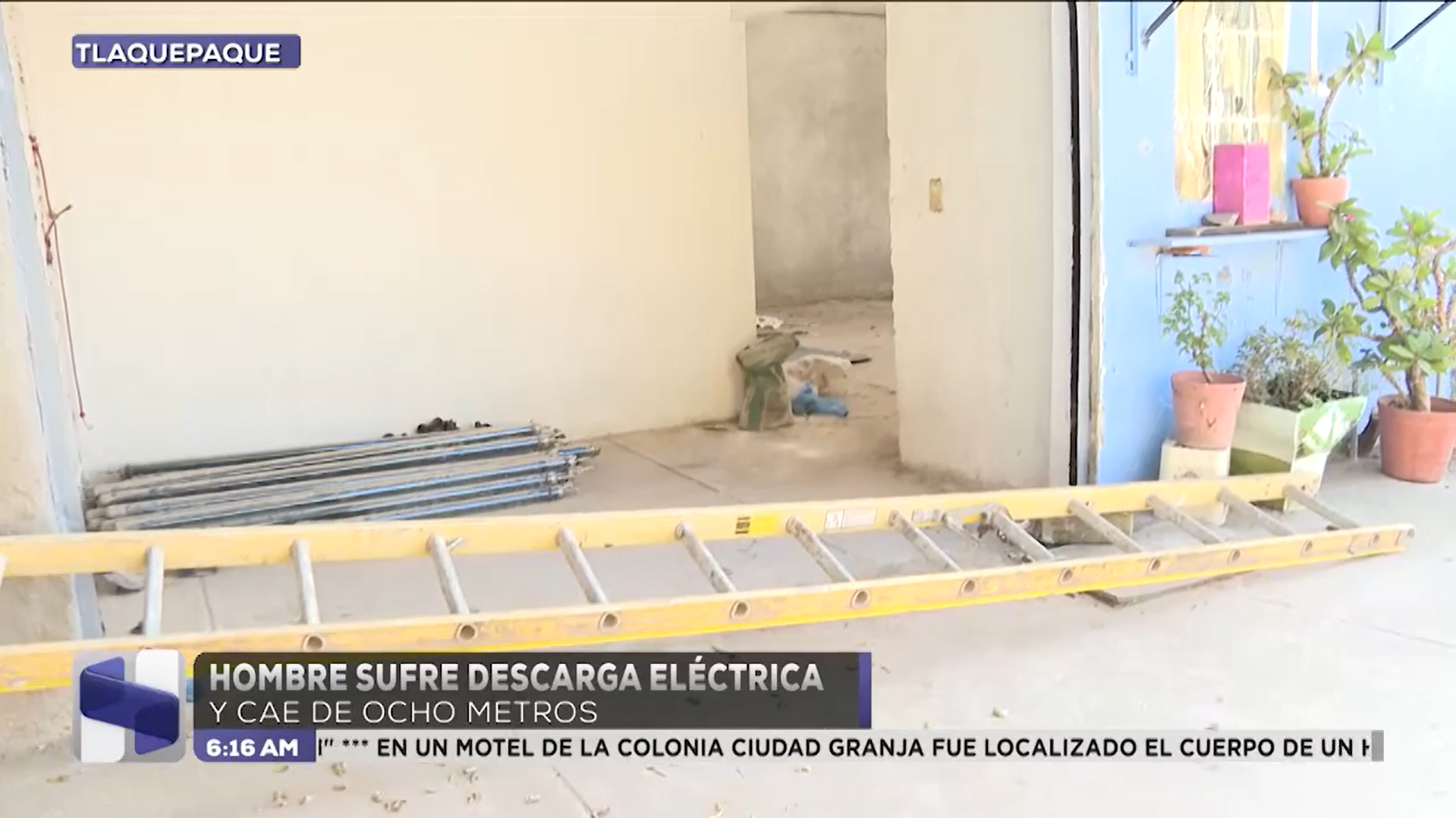 Hombre grave tras caída de 8 metros por descarga eléctrica en Tlaquepaque