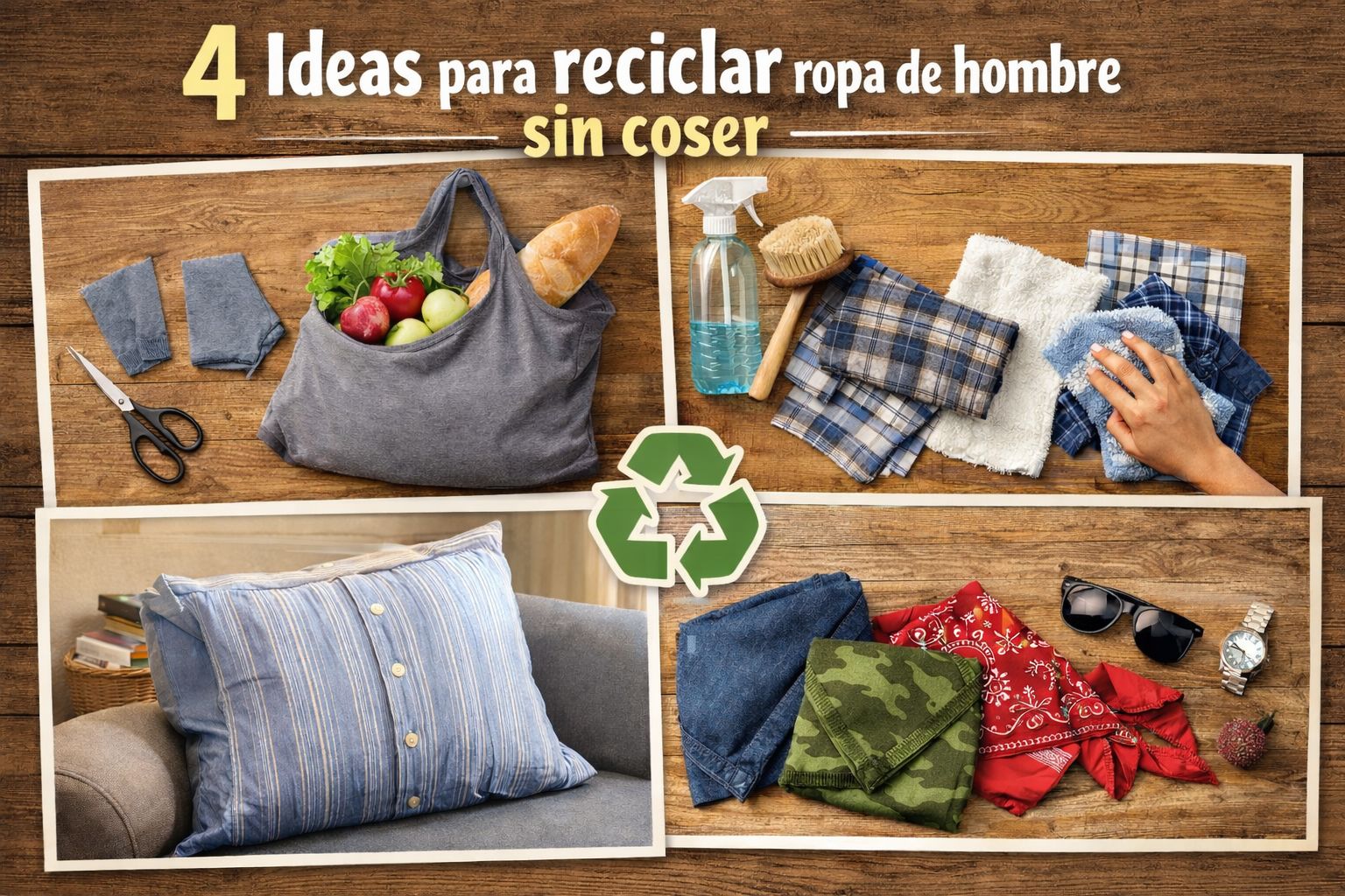Reciclar Ropa Ideas para reciclar ropa de hombre sin usar máquina de coser