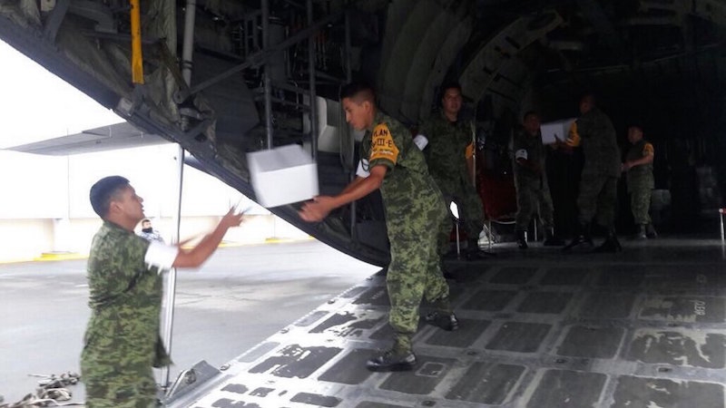 Envía Sedena ayuda a damnificados por sismo en Oaxaca