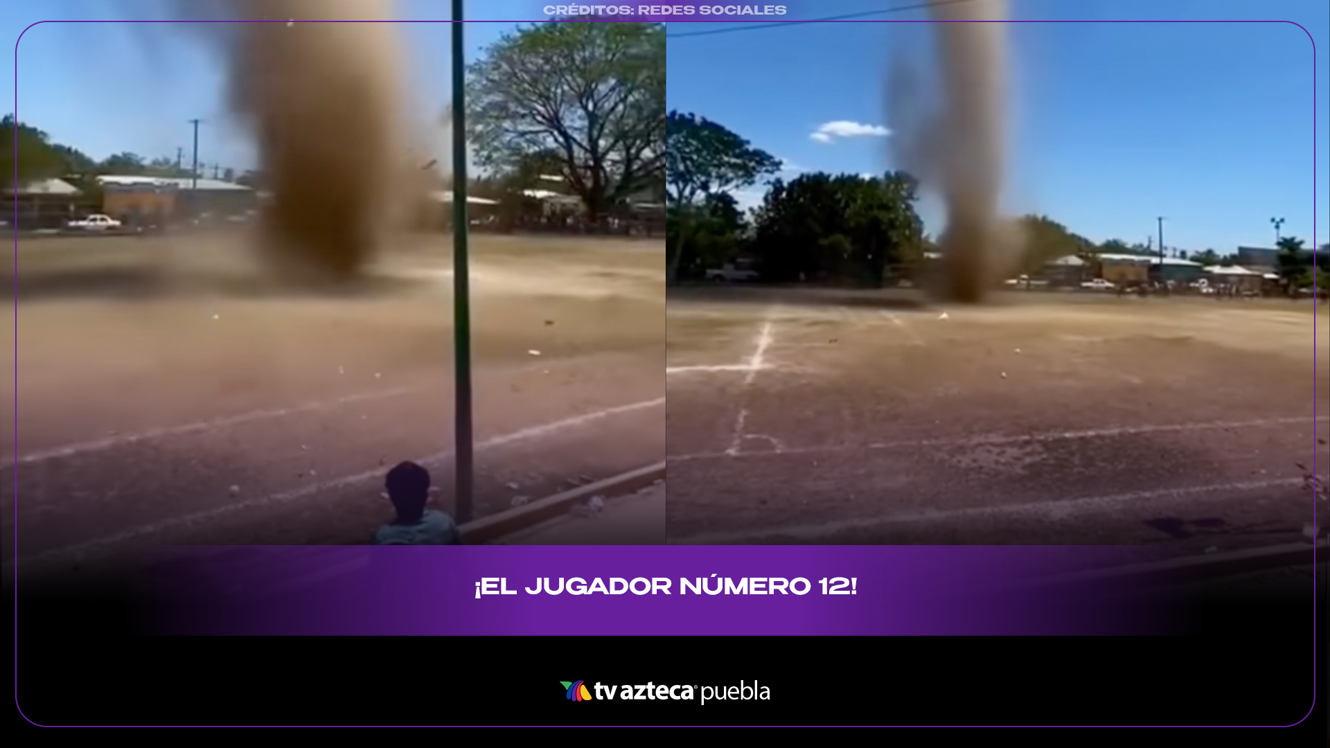 Remolino interrumpe partido de futbol en Chiapas y sorprende a todos