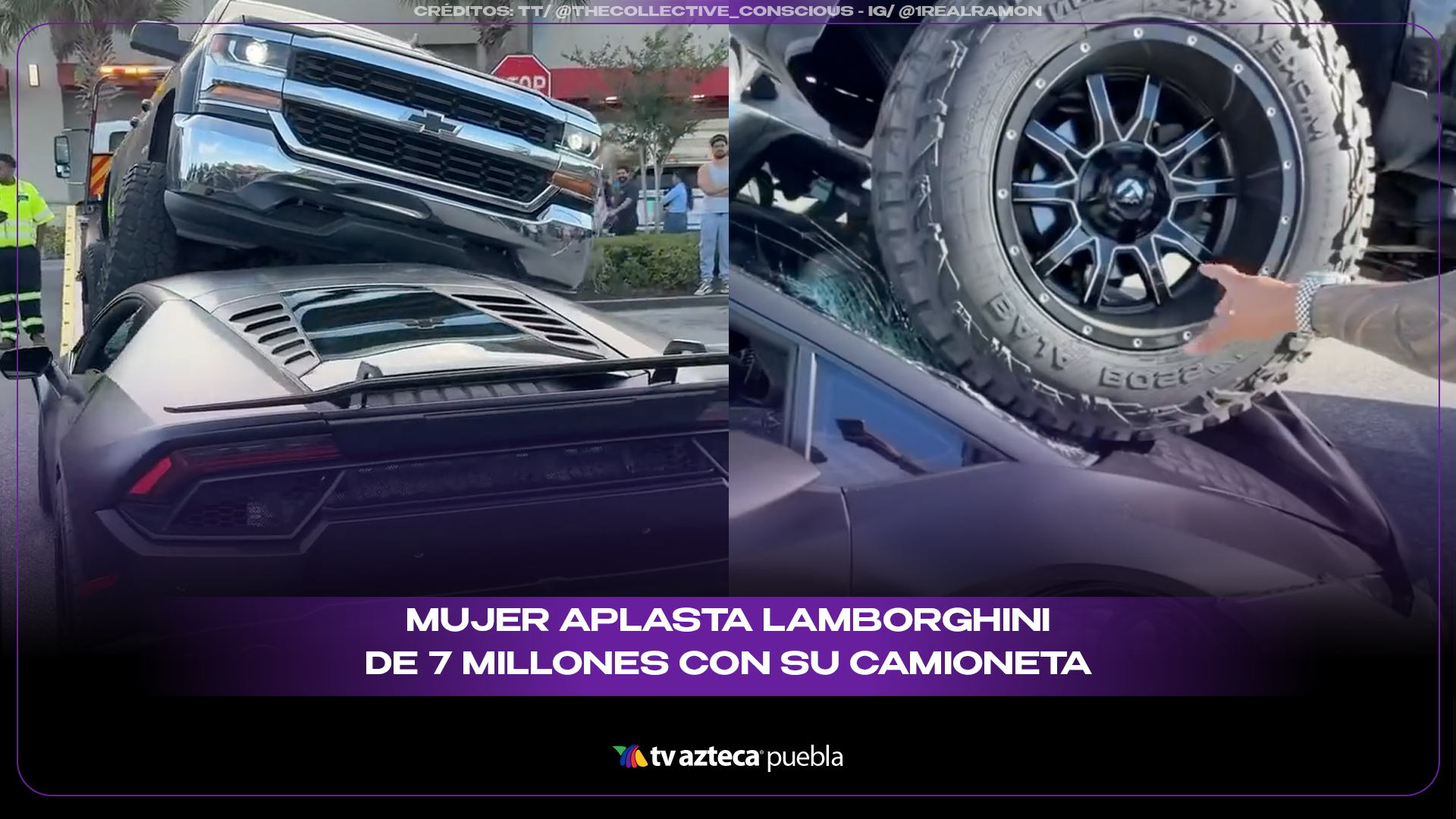 Mujer aplasta Lamborghini de 7 millones con su camioneta en Miami