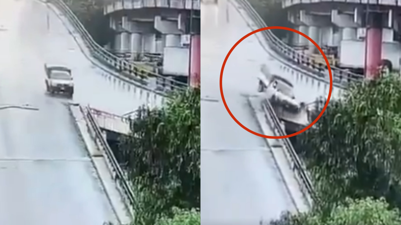 Camioneta cae de puente vehicular Reyes Heroles en Tlalnepantla; así ...