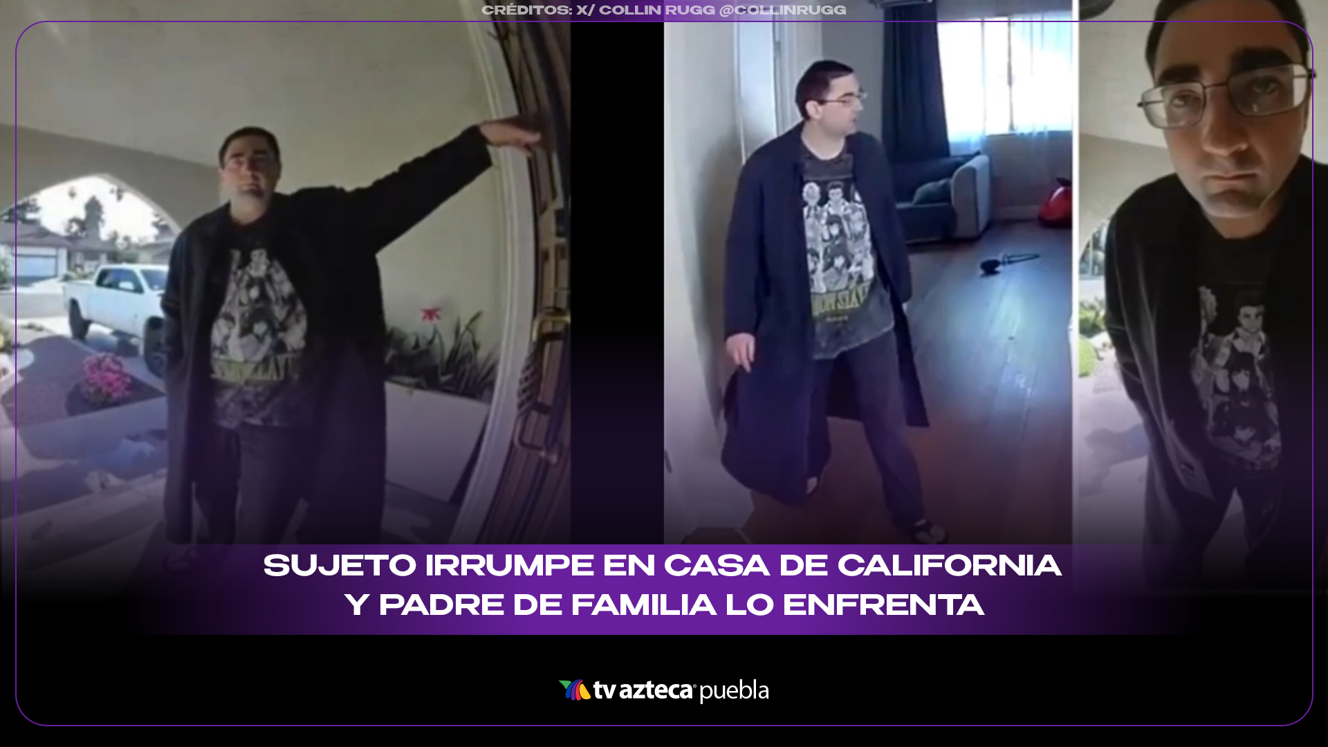 Sujeto irrumpe en casa de California y padre de familia lo enfrenta con una pala