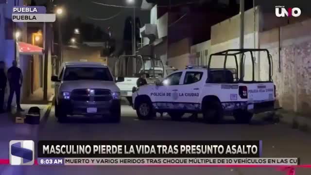 Intento de asalto acaba con la vida de una persona en Puebla