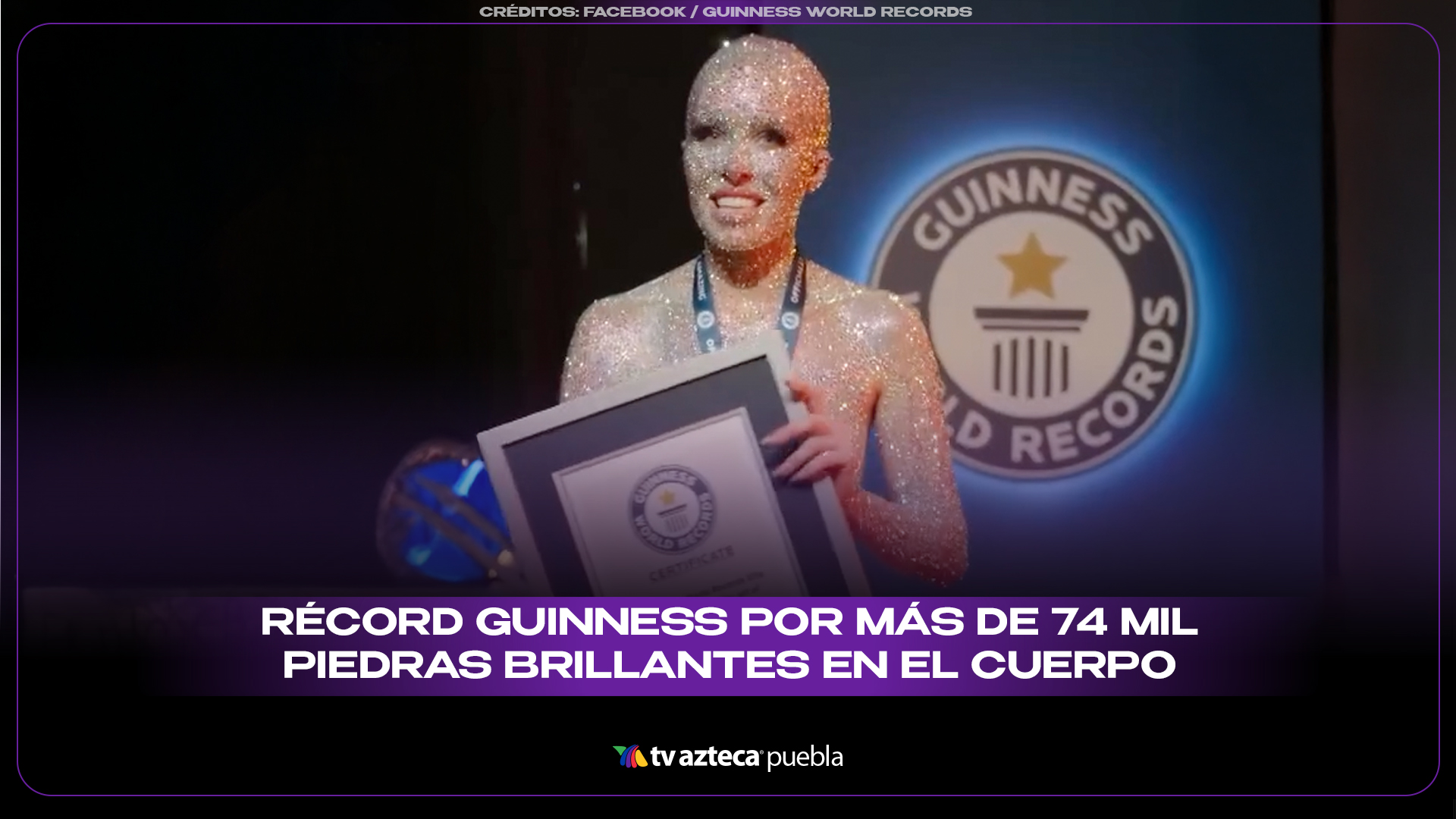 Récord Guinness por más de 74 mil rhinestones en el cuerpo