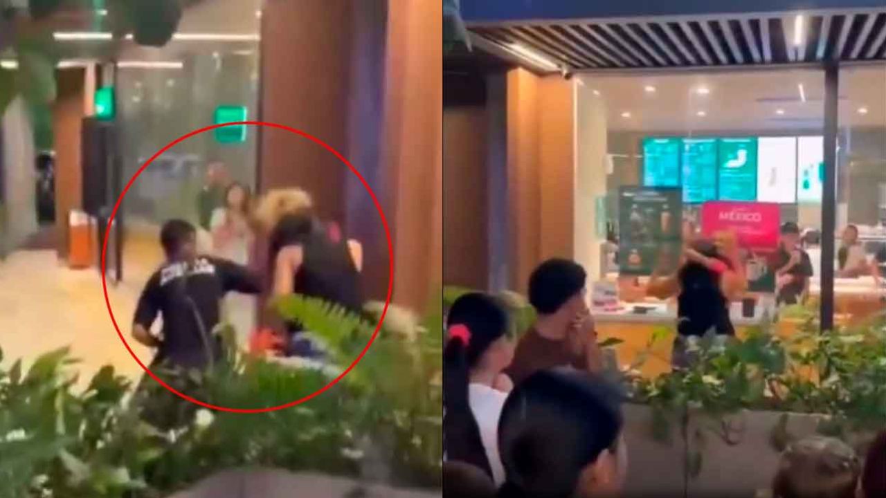 VIDEO: Descubre a su pareja con amante y desata golpiza en plaza comercial de Apatzingán