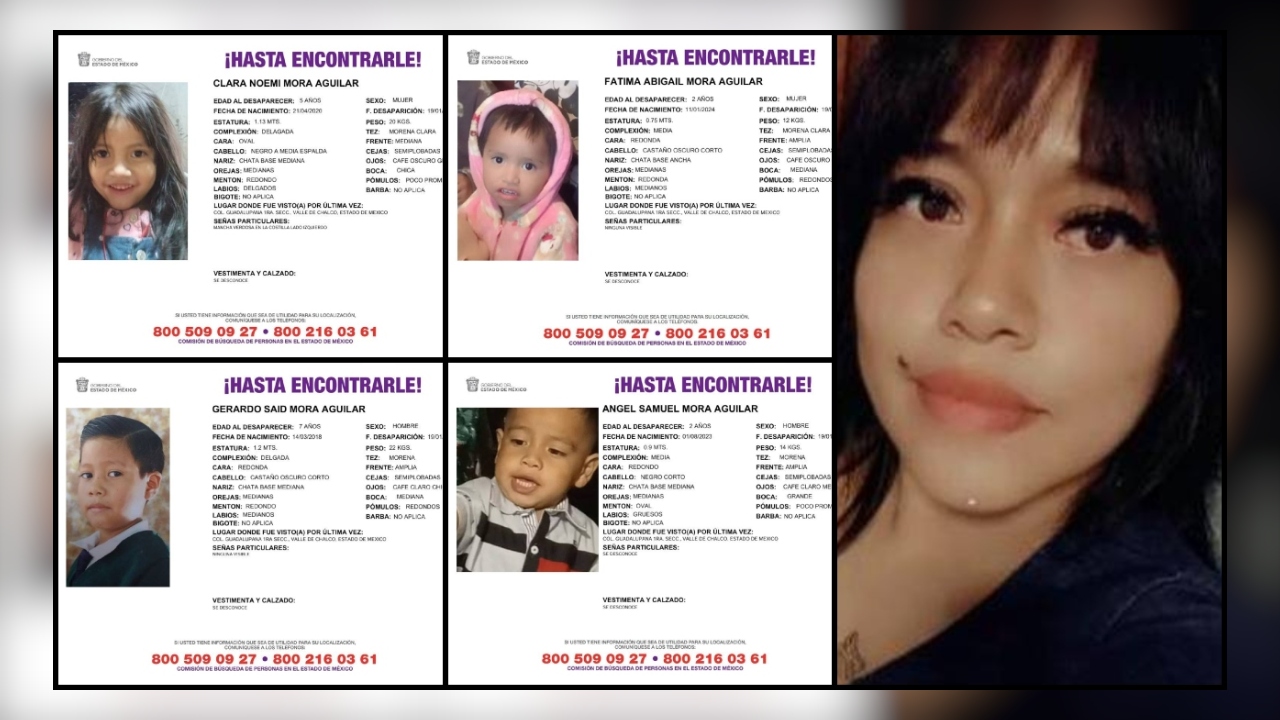 Desaparece mamá con sus cuatro hijos en Valle de Chalco ¿Quiénes son?