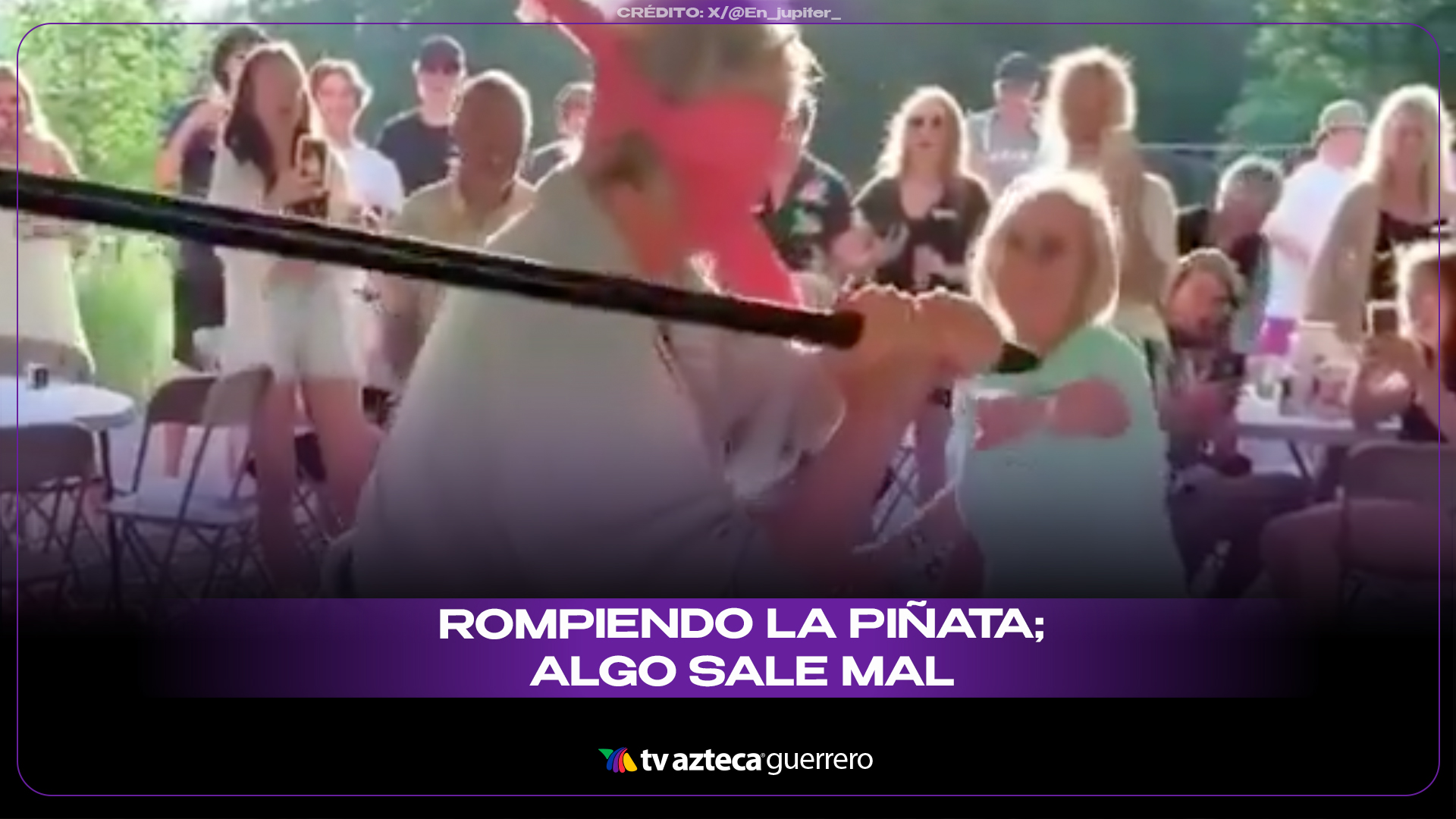 Video viral rompiendo la piñata: golpe en la cabeza
