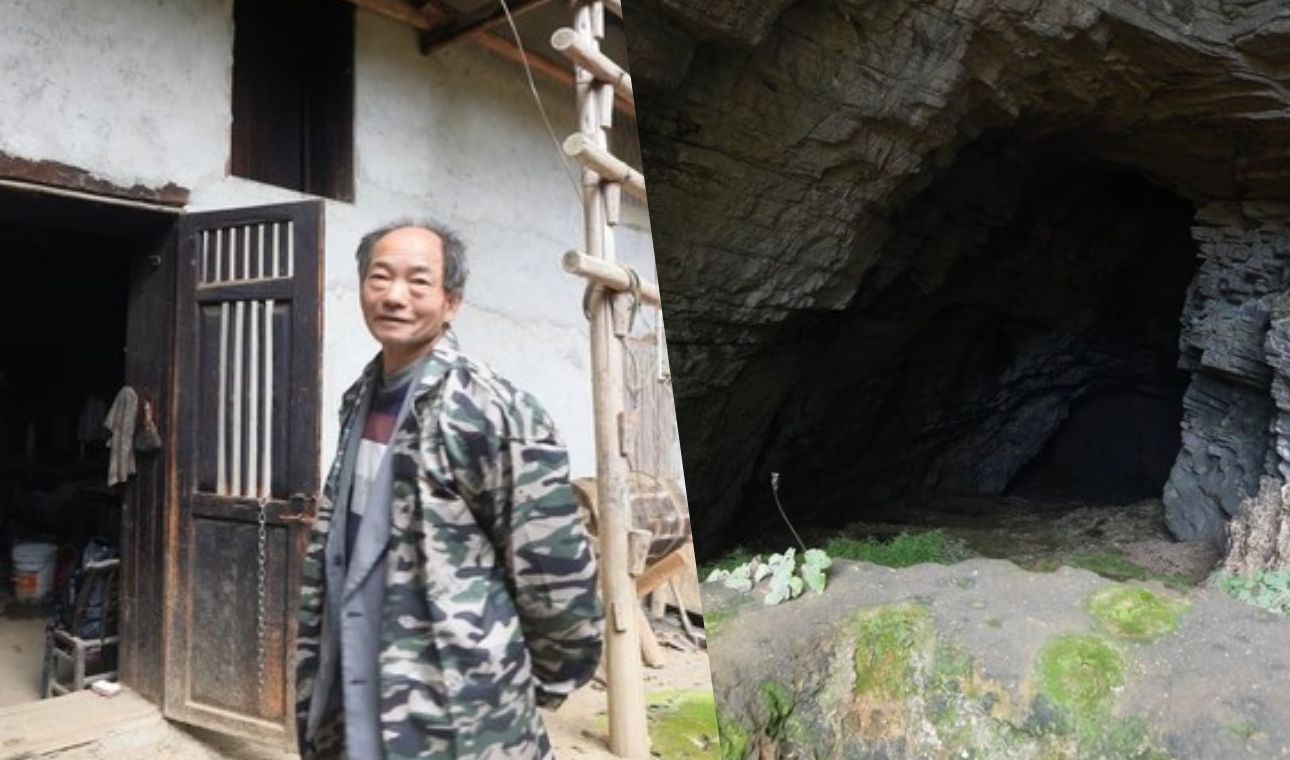 Lleva 50 años viviendo solo en una cueva y sorprende al mundo por lo que construyó allí: "Es perfecta"