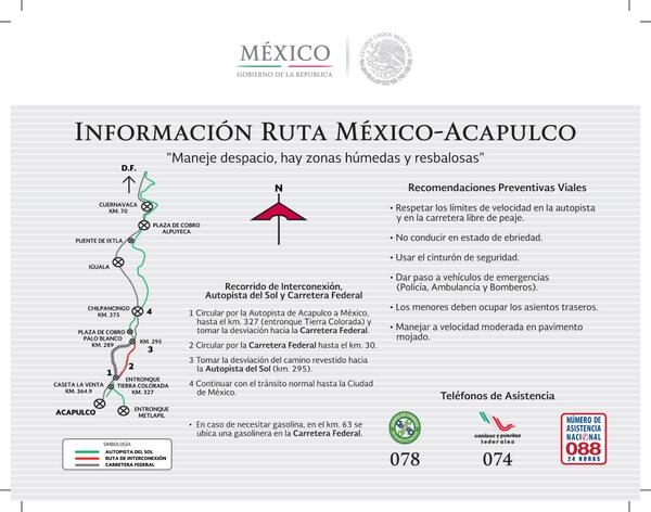 Así debes circular entre Acapulco y el D.F. (MAPA)