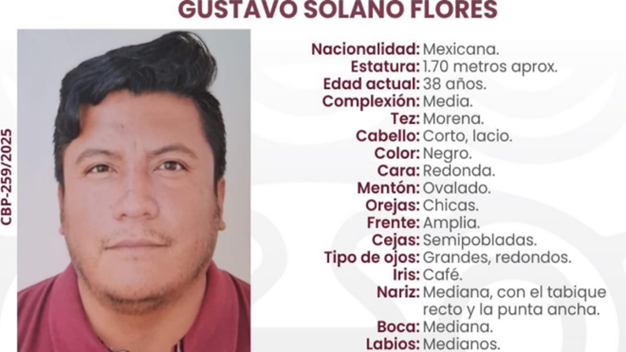 Gustavo Solano Flores fue reportad como desaparecido en Joaquín Colombres,  Puebla