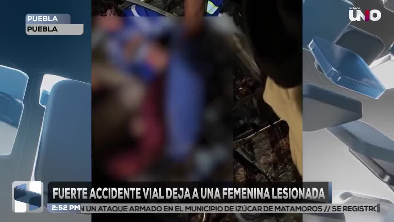 Percance vial deja una mujer lesionada en colonia Héroes de Puebla