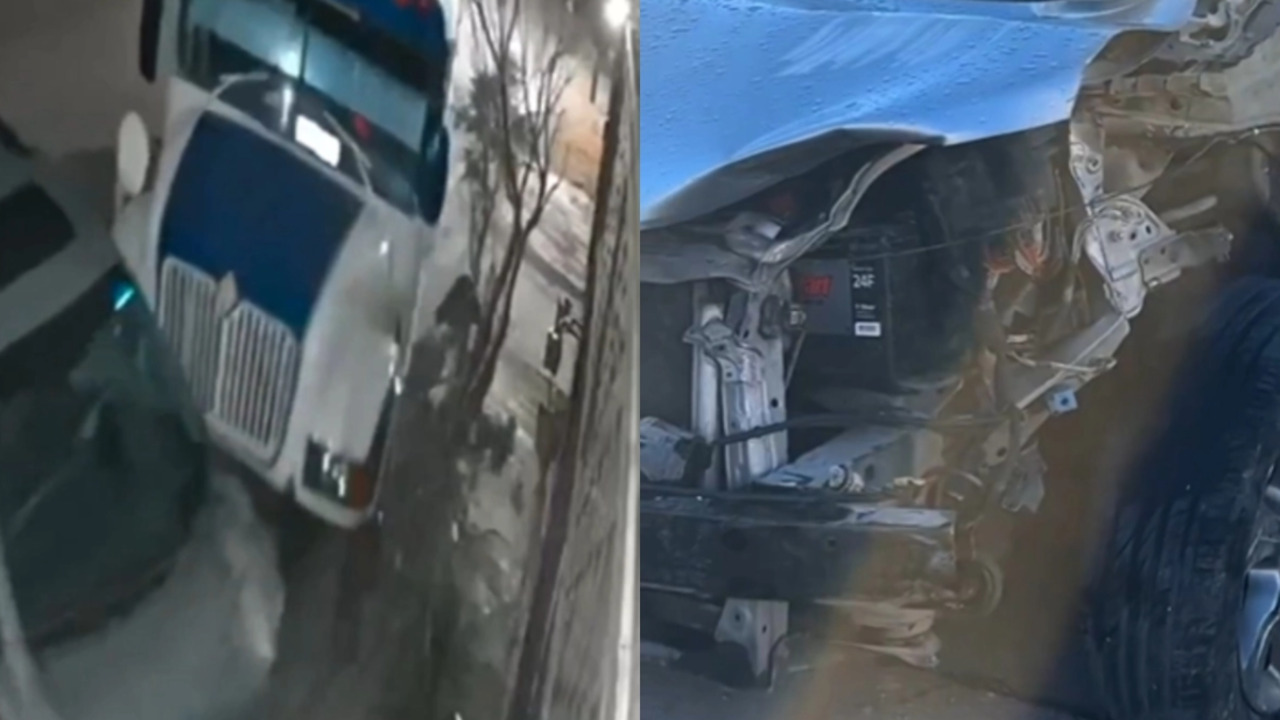 VIDEO: ¡Fiesta termina en tragedia! Chofer de transporte público protagoniza aparatoso choque de frente contra una camioneta en Chihuahua