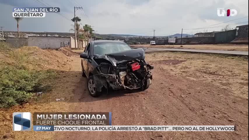 Choque frontal deja a mujer lesionada en la carretera San Juan del Río ...
