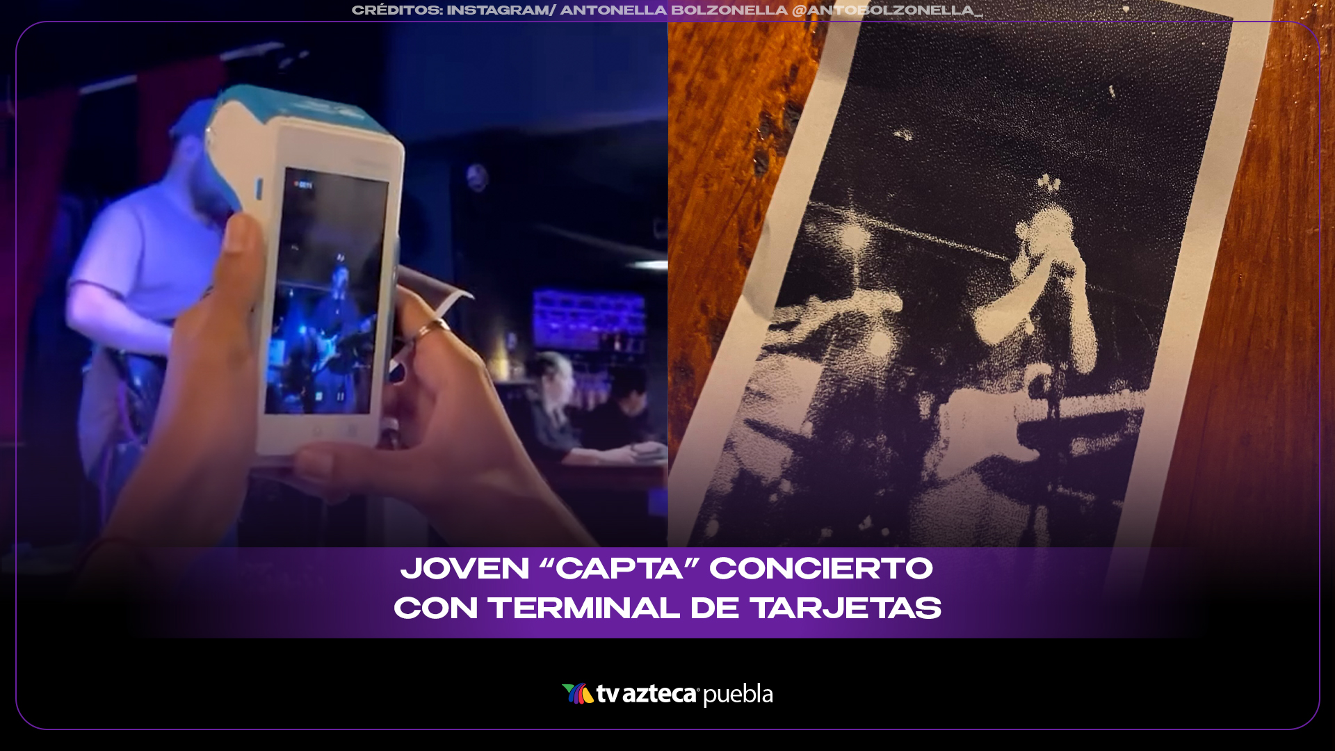Joven “capta” concierto con terminal de tarjetas tras olvidar su celular y se vuelve viral
