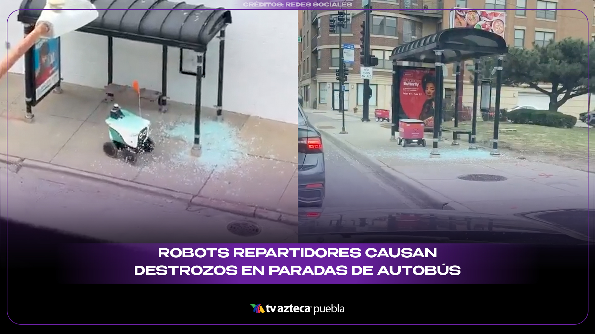 Robots repartidores causan destrozos en paradas de autobús en Chicago