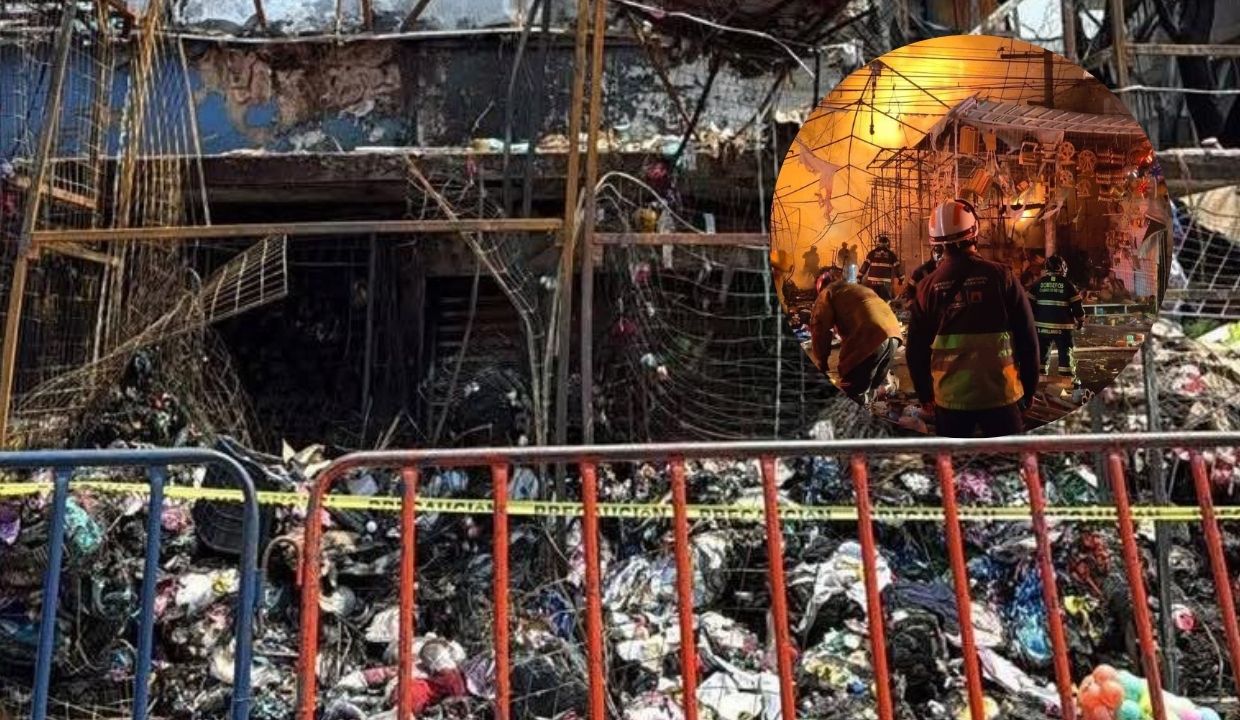 VIDEOS: ¡Noche ardiente! FUERTE INCENDIO consume PUESTOS DE MERCADO y los deja en cenizas