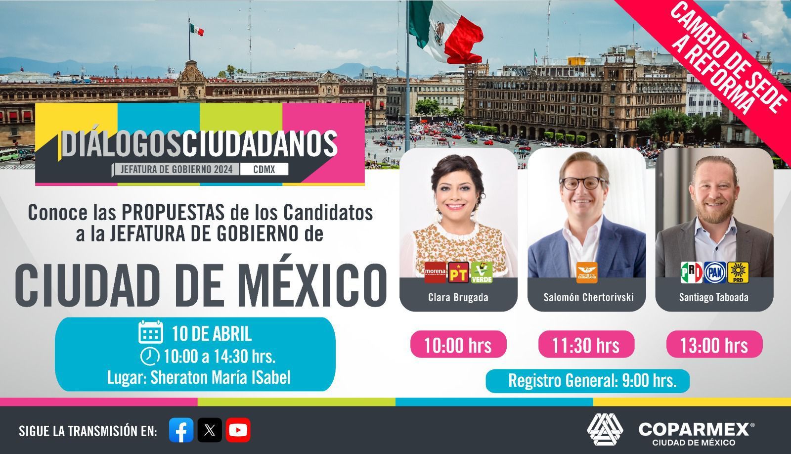 diálogo con los candidatos a la Jefatura de Gobierno