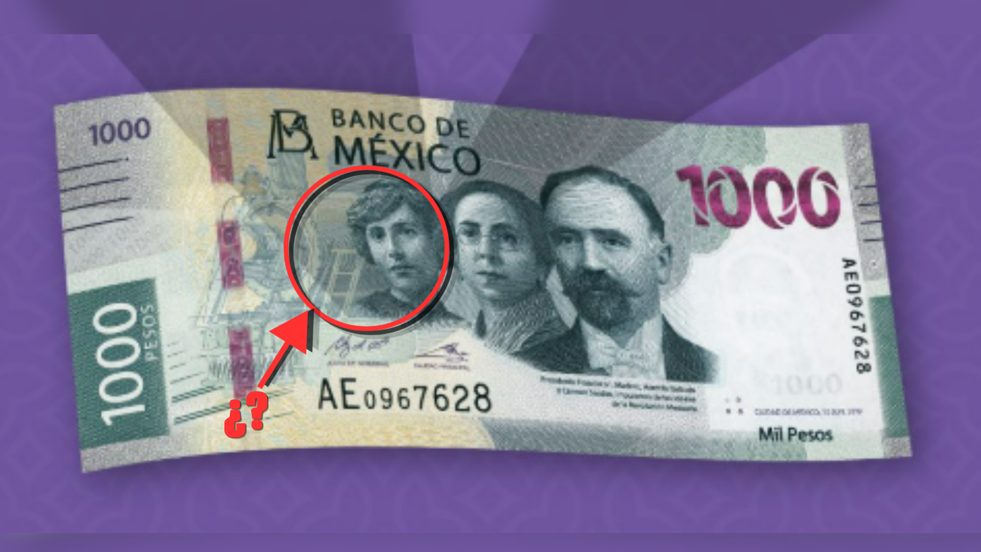 Billete de mil pesos mexicanos familia G ¿Cuánto vale y