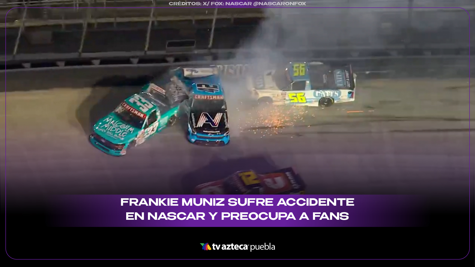 Frankie Muniz sufre accidente en NASCAR y preocupa a fans tras fuerte choque en carrera