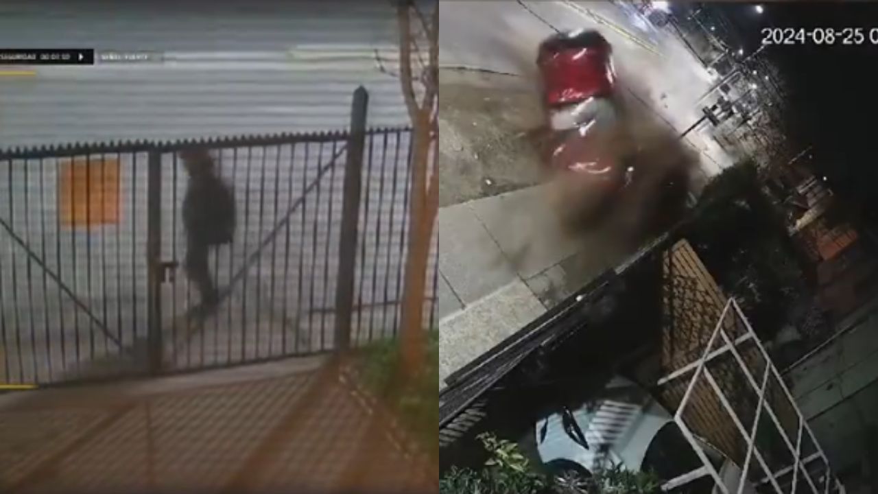 Auto casi embiste por unos segundos a hombre que caminaba sobre la calle
