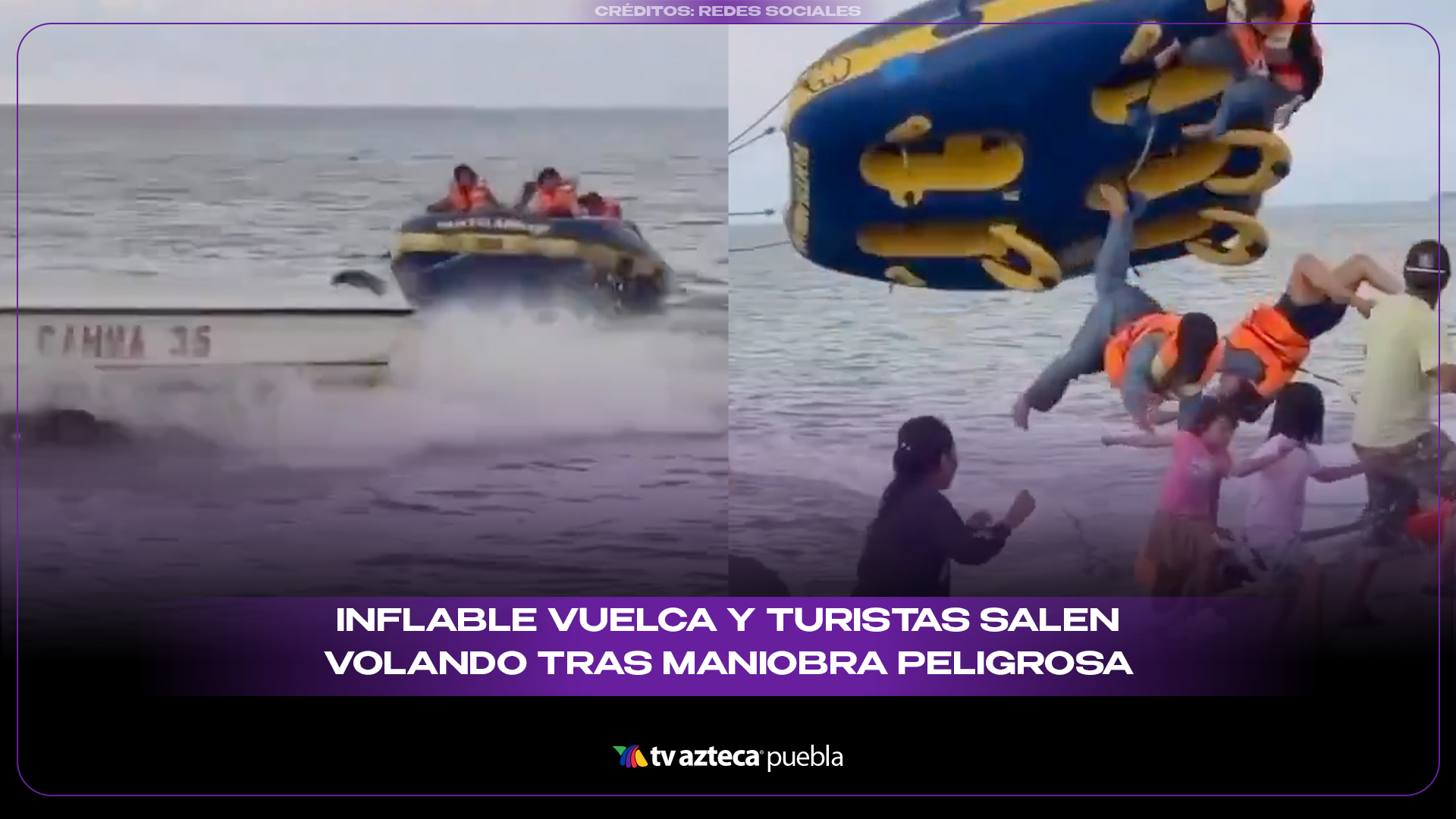 Accidente en playa de Indonesia: inflable vuelca y turistas salen volando tras maniobra peligrosa