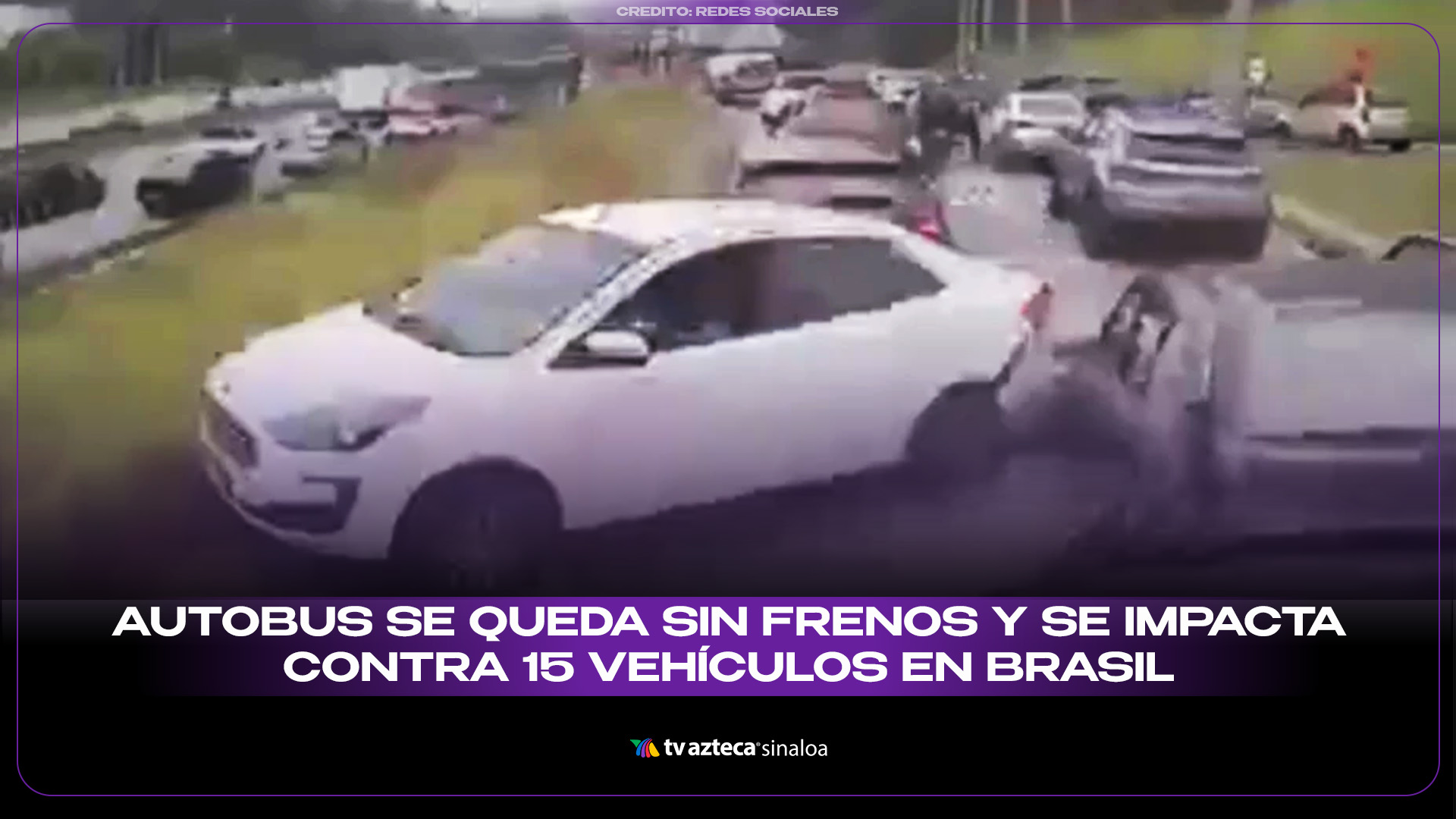 Autobús se queda sin frenos y se impacta contra 15 vehículos en Brasil ...