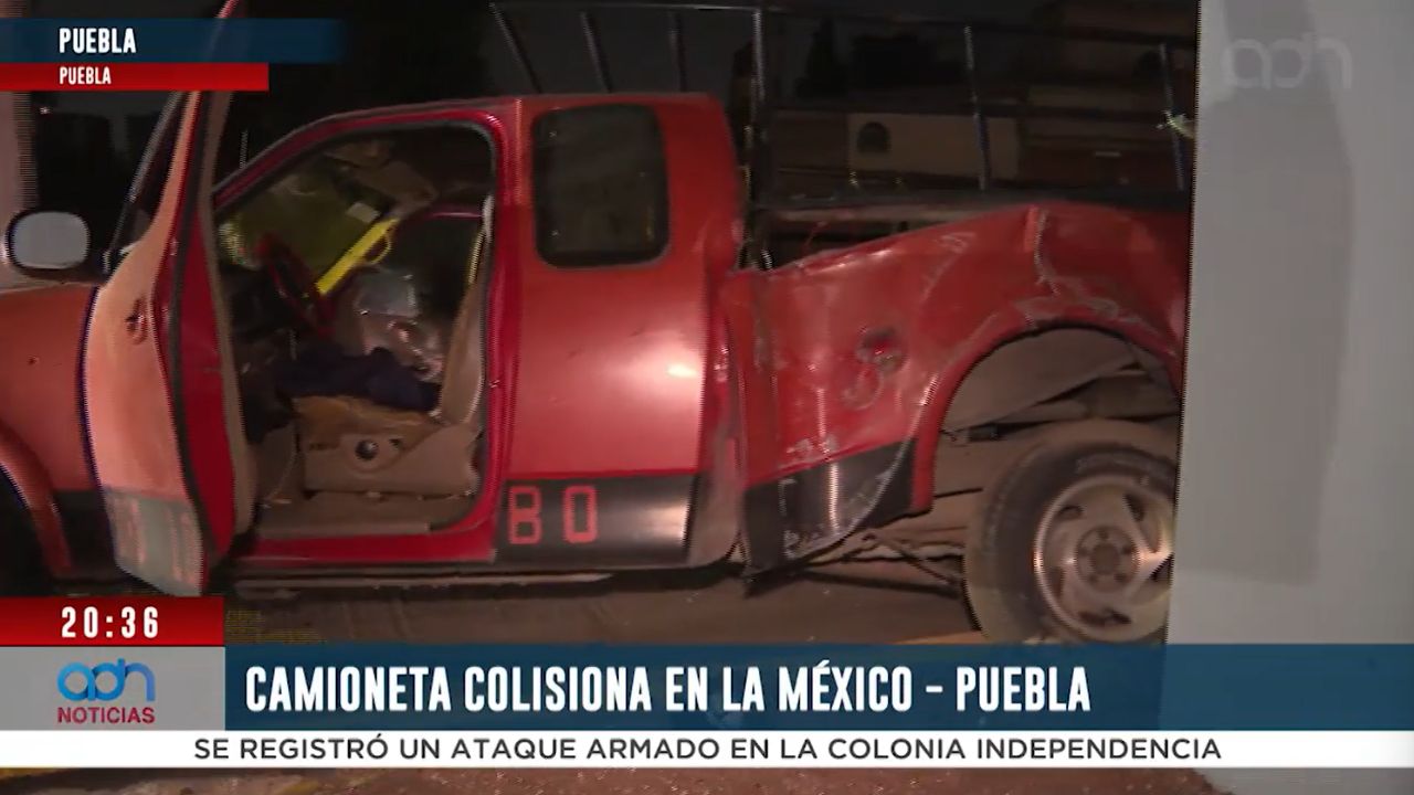 Camioneta colisiona en la México-Puebla y abandonan vehículo
