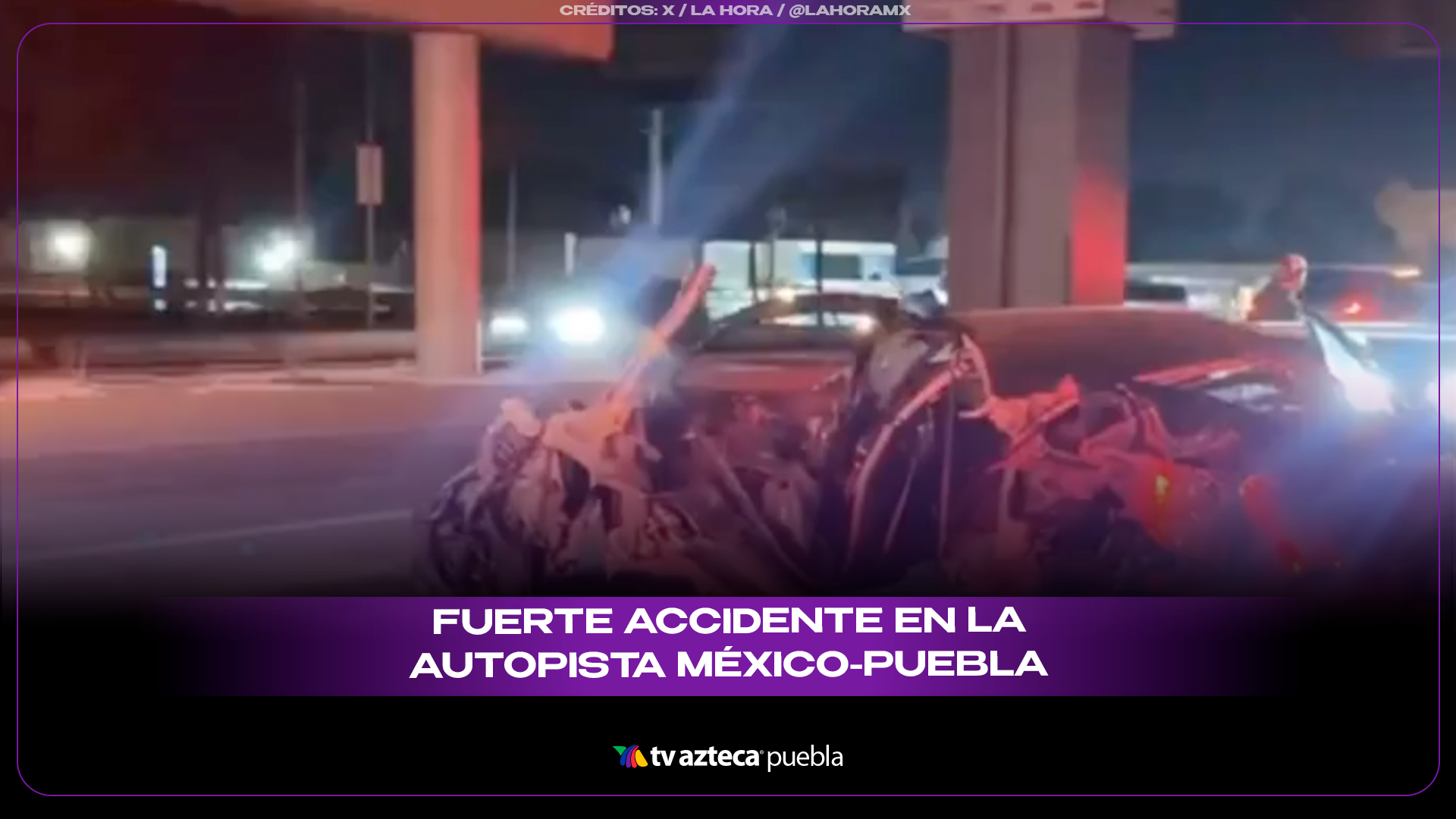 Jetta se impacta contra puente en la México–Puebla y queda destrozado.