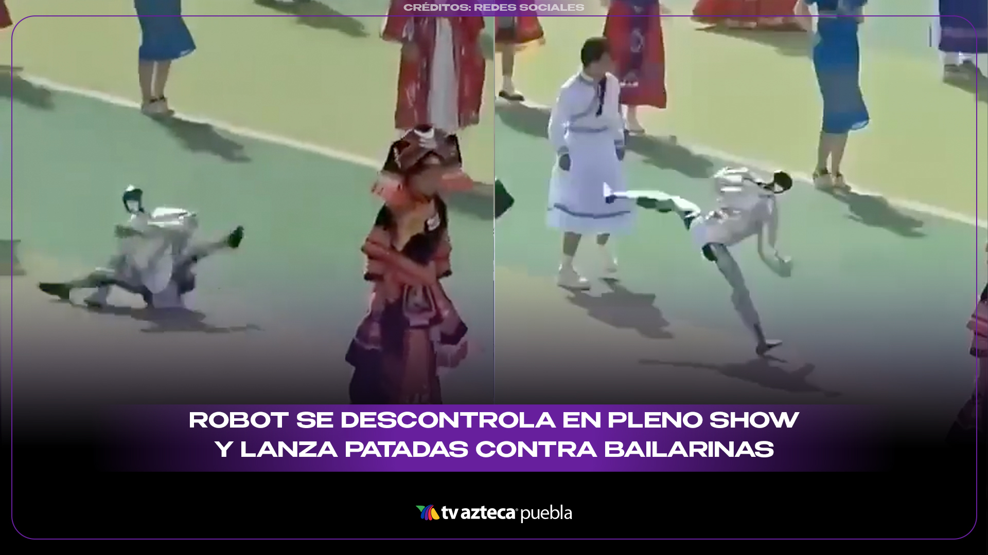 Robot se descontrola en pleno show y lanza patadas contra bailarinas