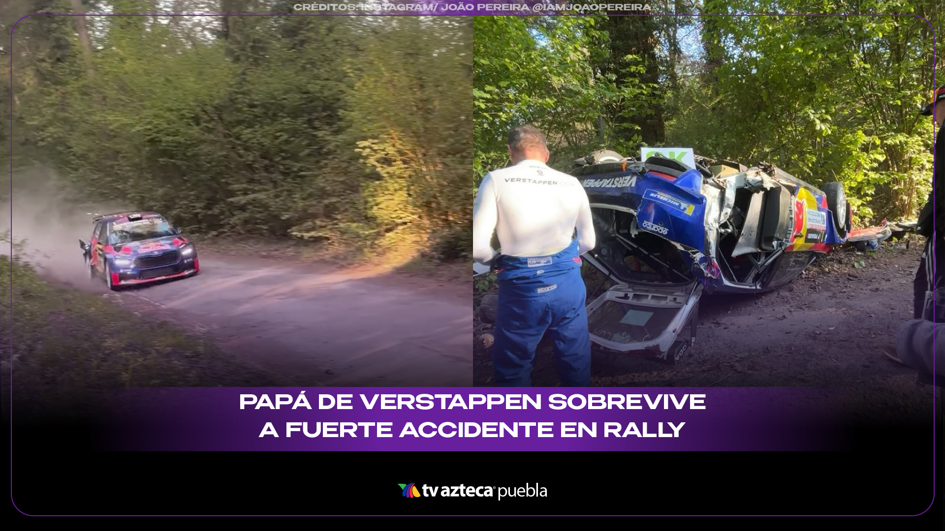 Papá de Verstappen sobrevive a fuerte accidente en rally
