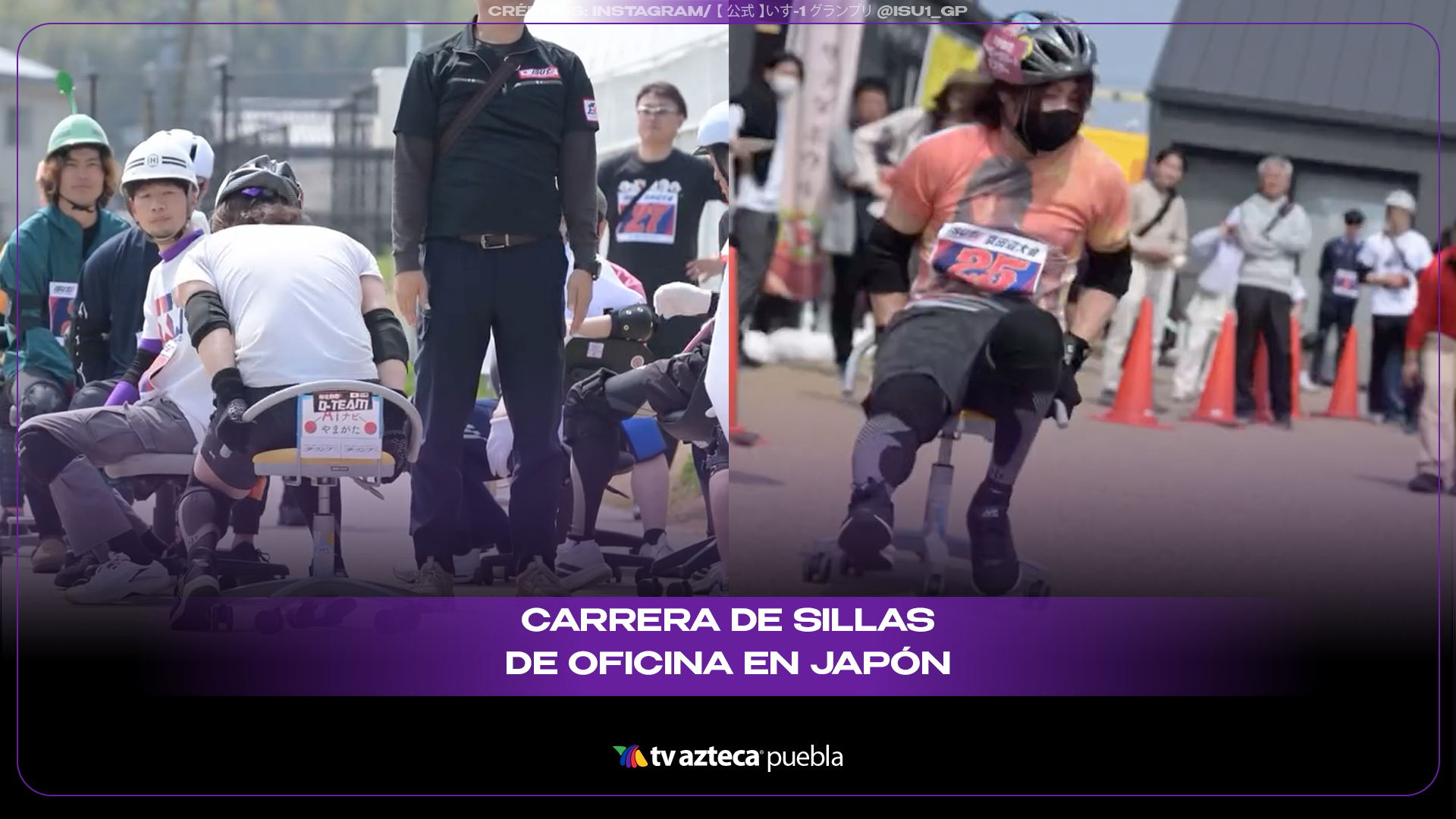 Carrera de sillas de oficina en Japón se vuelve viral y premia con 90 kilos de arroz