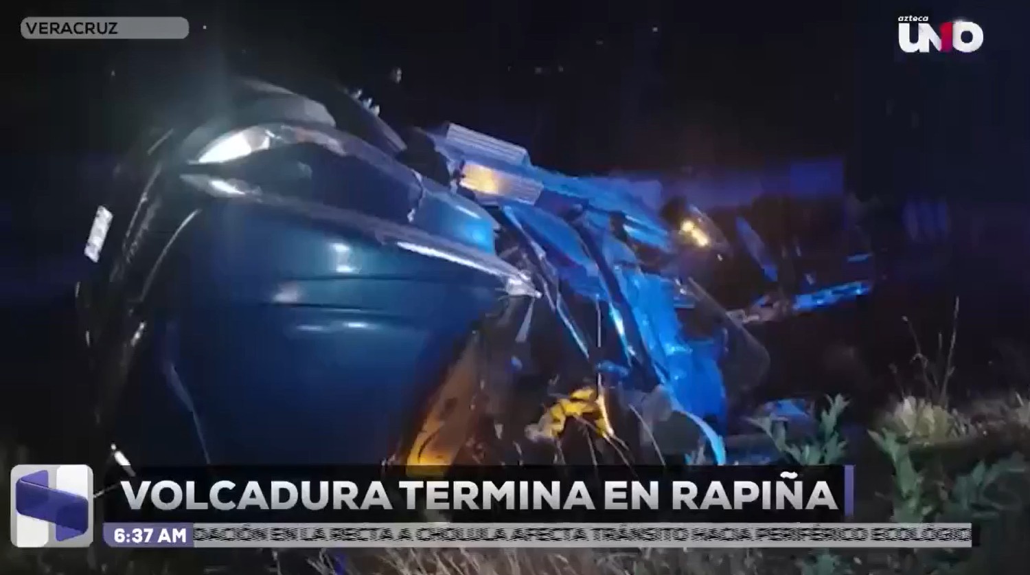 Volcadura termina en rapiña en la carretera Xalapa-Perote