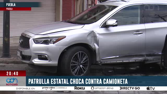Patrulla estatal choca en colonia San Francisco y cierra vialidades en Puebla