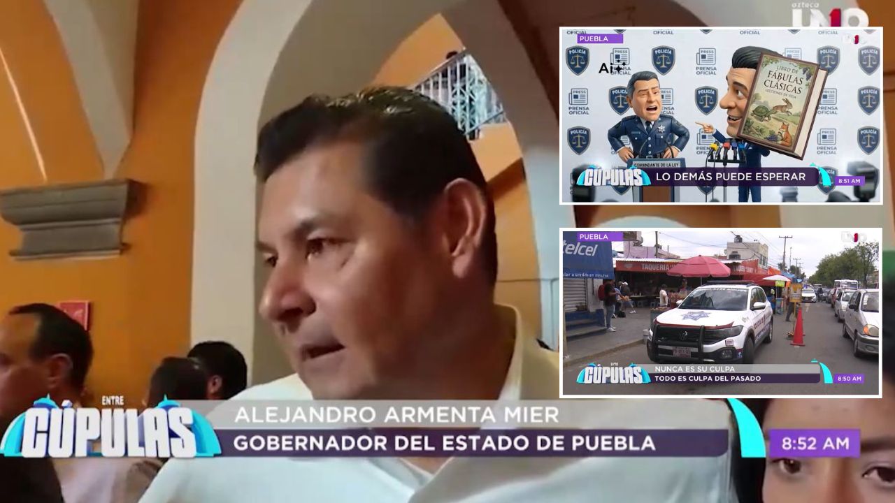 Sátira Cupulosa: ¡Prioridades al revés en Puebla!Alejandro Armenta Mier elige los libros mientras la violencia marca la verdadera agenda