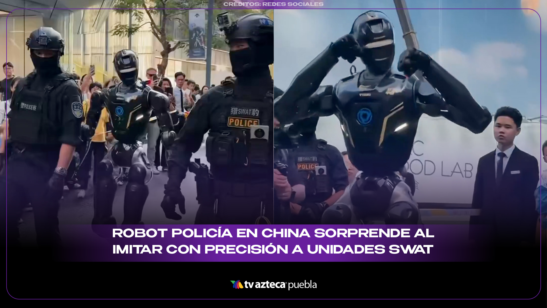 Robot policía en China sorprende al imitar con precisión a unidades SWAT en plena calle