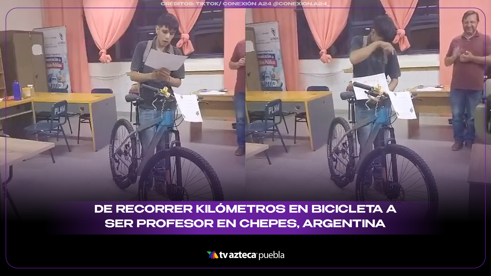 De recorrer kilómetros en bicicleta a ser profesor en Argentina: la historia de superación que conmueve
