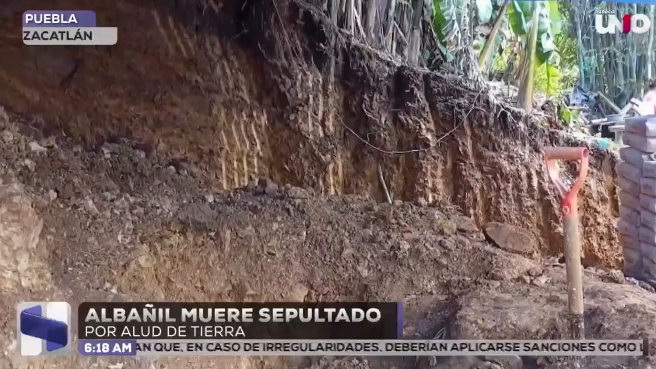 Albañil muere sepultado por alud de tierra en Zacatlán