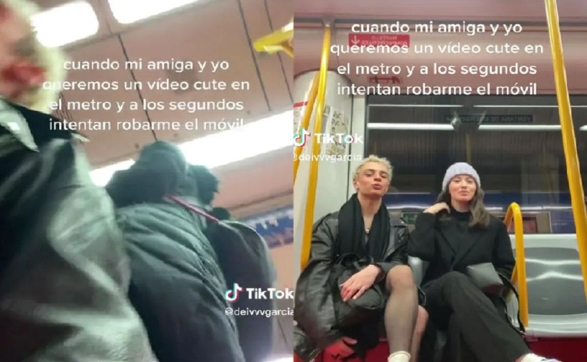 Graba momento en que intentan robar su celular en el metro