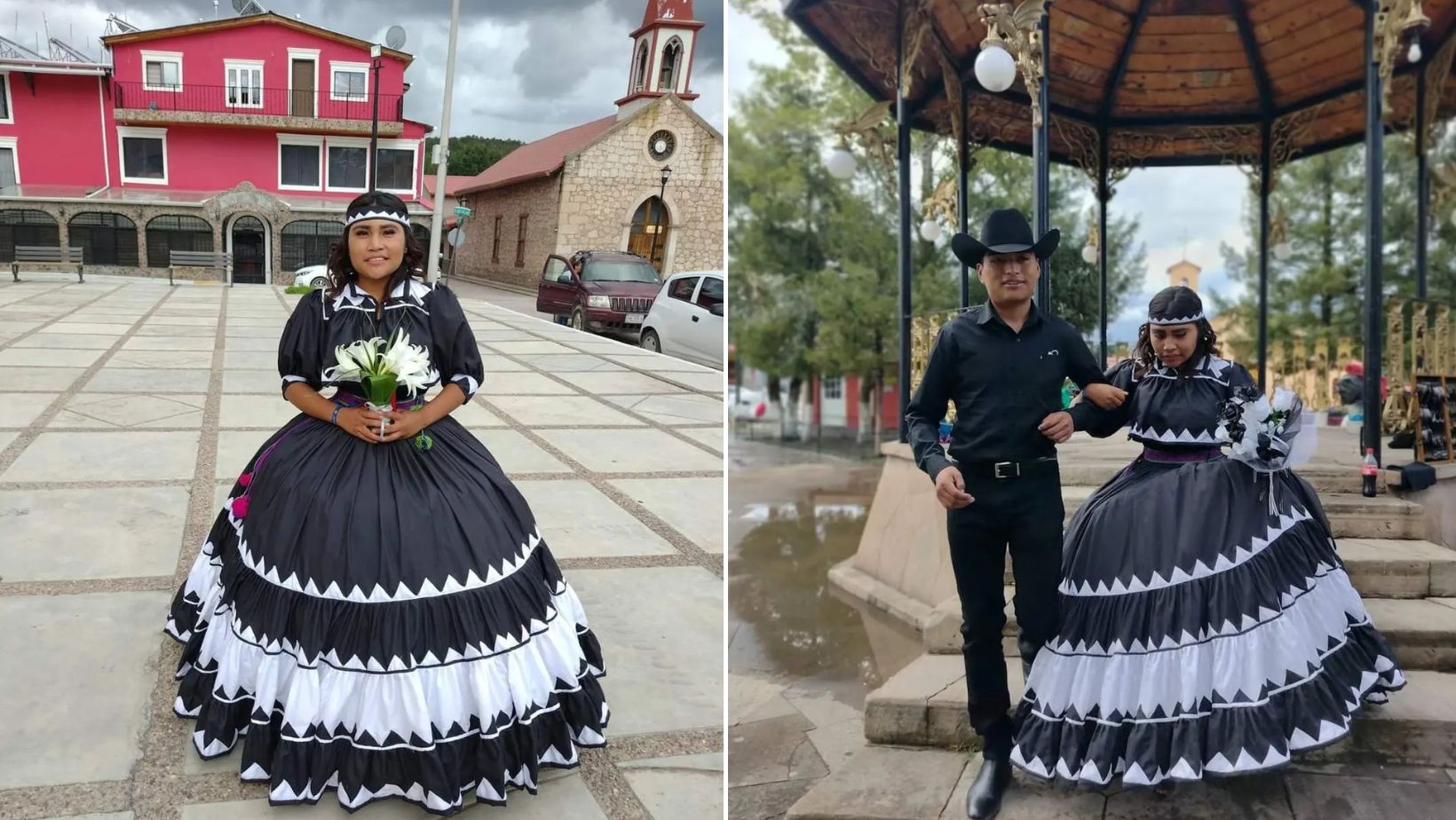 ¡Quinceañera celebra su cultura con un vestido tradicional rarámuri!