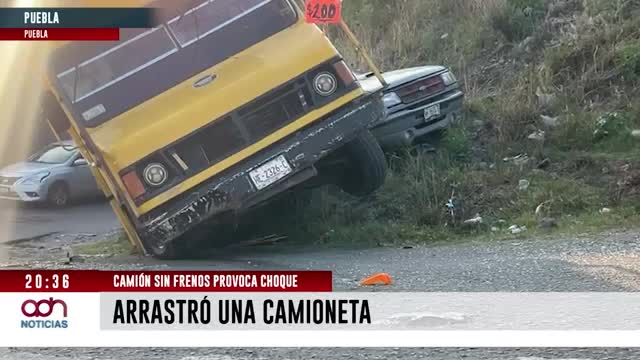 Camión se queda sin frenos en el retorno a La Guadalupana